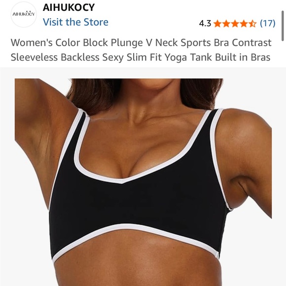 Color Block Plunge Bra - Picture 2 of 6